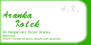 aranka kolek business card